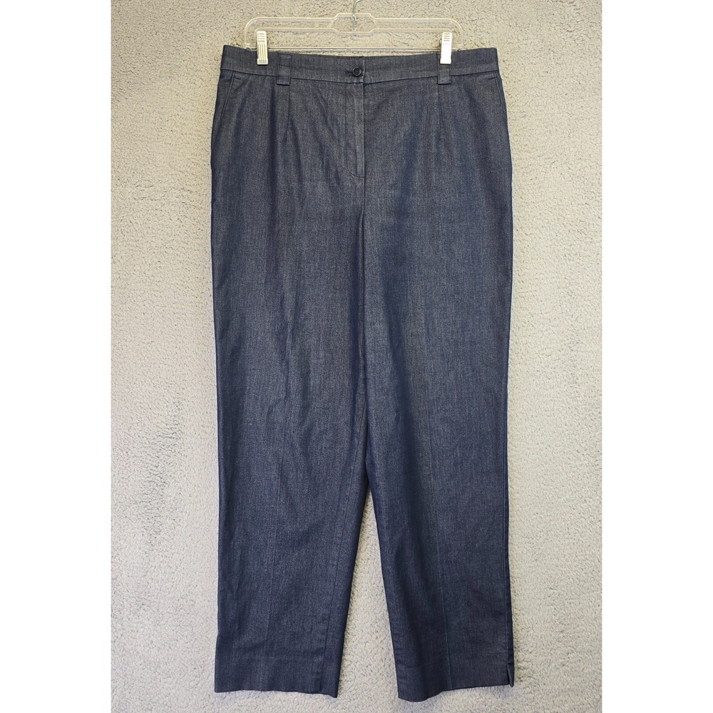 Talbots Jeans Women's 14 Dark Wash Stretchy Relaxed Fit‎ Straight Tapered Work